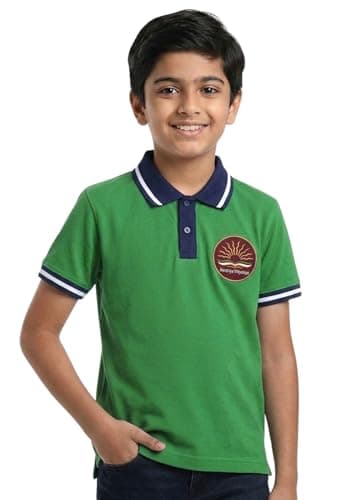 EASILIX Kendra Vidyalaya T-Shirt | House Dress | 3-18 YRS | School Uniform (in, Age, 5 Years, 6 Years, Green)