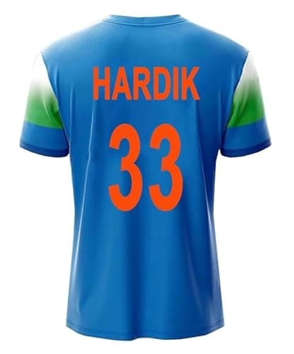 India New Jersey HARDIK Pandya 33 T-Shirt 2025 for Kids,Boys and Men(8-9Years) Multicolour 3