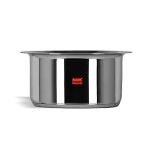 Sumeet Stainless Steel Induction Bottom(Encapsulated Bottom)Induction&Gas Stove Friendly Container/Tope/Cookware With Lid Size No.14(2.8 Liter)