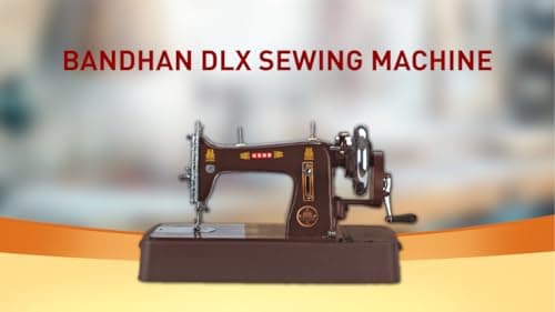 USHA Bandhan DLX Manual Sewing Machine – Composite Body with Cover (Built-in Stitches 1|| Brown) 3