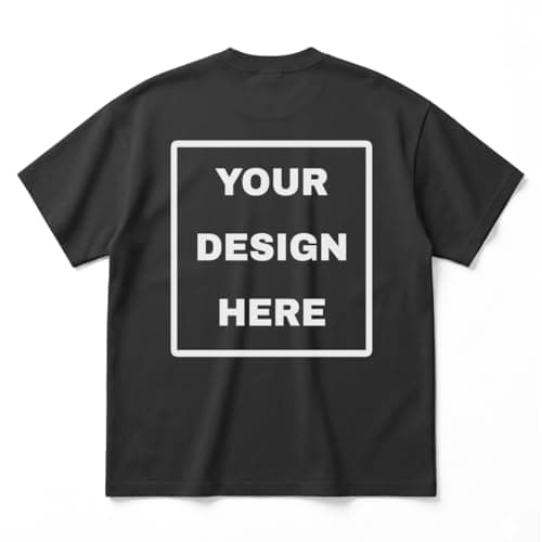 BOMBAE TEES Custom T-Shirt for Men and Women, Personalized Oversized Cotton Tshirt with Your Photo or Text Print, Customised Half Sleeve Round Neck Unisex Tee (in, Alpha, 2XL, Regular, Black) 2