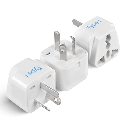 Ceptics India to Australia Adapter Plug, China, New Zealand & More - Type I - CE Certified - RoHS Compliant - White - 3 Pack - 5 Years Warranty