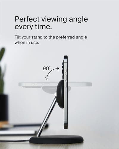 Belkin MagSafe 3-in-1 Qi2 Wireless Charger Stand 15W | Fast Charging iPhone Charger for iPhone 16, 15, 14 & 13 Series, AirPods, & Apple Watch | 36W Charger Included | Black 5