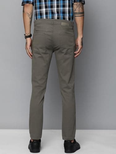 The Indian Garage Co Men Slim Fit Solid Mid-Rise Chinos 4