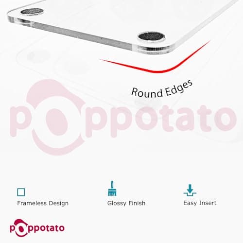 poppotato Acrylic Magnetic Picture Photo Frames | Vertical Strip for 3 Photos, Slim 6.5x2 inch | Photo Booth Frame | Personaliseable Gift - Pack of 2 Set 6