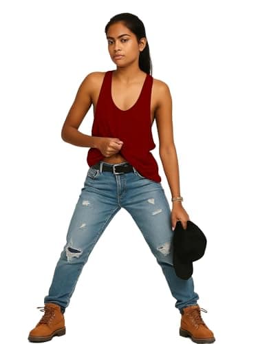 THE BLAZZE Dry-Fit Activewear Tank Top for Women - Quick-Dry Sports & Workout Vest 1005 NB52 Brown L 4