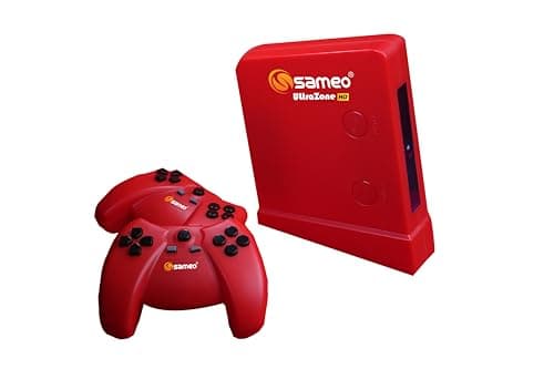 Sameo Ultrazone HD: 8-bit retro console with 860 HD games, 2 wireless rechargeable controllers, and HDMI output and easy plug & play for kids. (Red)
