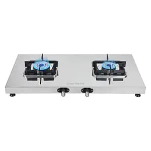 Everflame Prime Gas Stove| 2 Burner Stainless Steel Stove | Manual Ignition | LPG Stove | Gas-Saver | (1.2MM)-Thick SS Body | Brass Burner | ISI Certified | 2 Years Product Warranty + Doorstep Service