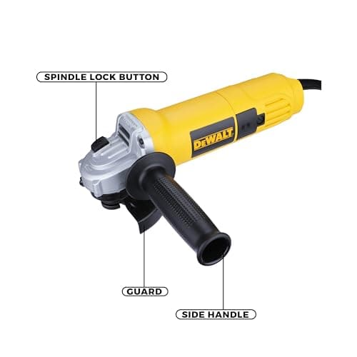 DEWALT DW803, 1000W, 4'' (100mm) Heavy Duty Angle Grinder Engineered For Heavy Duty Applications with Spindle Lock and Toggle switch, 2 Year Warranty (SIDE HANDLE INCLUDED) 3