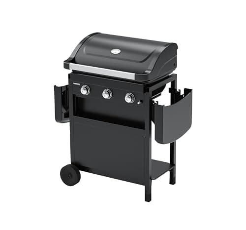 Campingaz Compact 3L Gas Barbecue Grill | Italian-Made 3 Burner BBQ with 7500W Power, Foldable Side Tables & Piezo Ignition | Enamelled Cast Iron Grill Surface, Serves 12–16 People 3