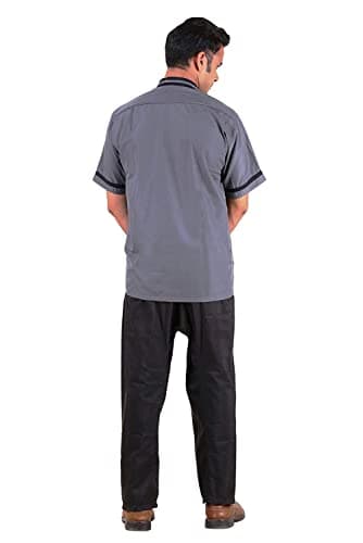 FABUNIFORMS Uniform Set For Men Housekeeping, Hotel Staff, Hospital Staff Dress Set (Grey, 36) 4