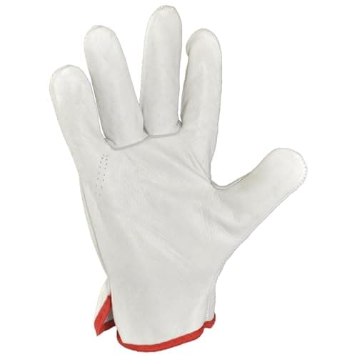 Leather hend gloves,Primium Safety Hend Gloves for Men | Heavy Duty Industrial Work Gloves | Construction, Welding hend gloves,Gardaning& Factory Use |Durable Protective Hand Gloves(White) 2