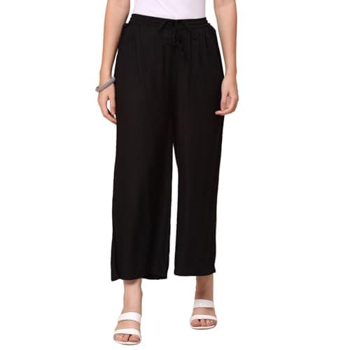 Rangriti Women Black Viscose Palazzo_XXL