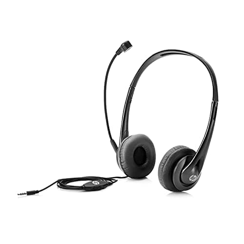 HP Stereo 3.5mm Over Ear Wired Headset with Mic (Black)