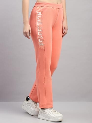 Monte Carlo Womens Regular Fit Printed Elastic Mid Rised Lower |Stretchable Track Pant for Ladies | Comfortable Casual Wear Jogger | Stylish Activewear Bottom for Women Peach L (Pack of 1) 3