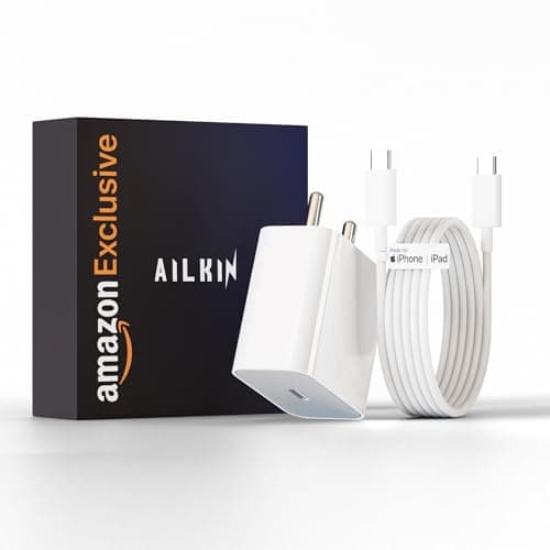 AILKIN 20W MFi-Certified Fast Charger with Type-C to Type-C Braided Cable for iPhone 17/16/15 and iPad Series