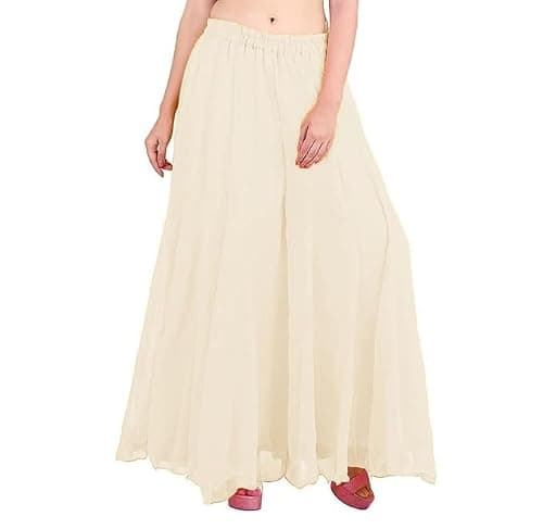 Kicha Flared Georgette Palazzo for Womens(KTB-UGP-OW-013-M) Off White 2