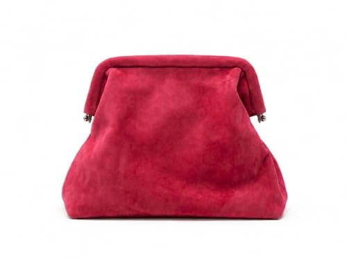 Karavi India Women’s Pink Velvet Clutch Purse | Kiss Lock Dumpling Style Evening Pink Clutch for Daily Use & Club Carry