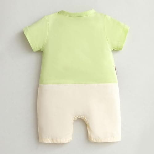 Hopscotch Baby Unisex Animal Print Short Sleeves Cream Rompers For Ages (9-12 Months) 2