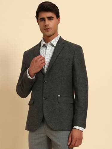 Cantabil Men's Dark Grey Solid Winter Wear Smart Fit Blazer (MBZF00157A_DKGREY_38) 2