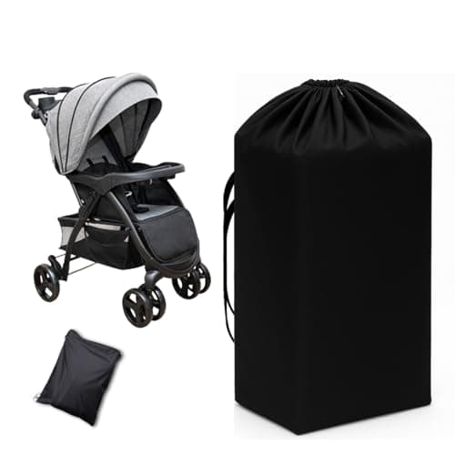 KHOOBREZ Stroller & Baby Seat Travel Cover – Heavy-Duty Waterproof Storage Bag | Fits Most Strollers & Baby Seats (15"x24"x48") | Tear-Resistant, Dustproof, Travel Friendly with Drawstring & Carry Han