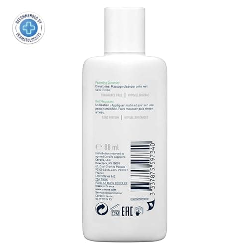 CeraVe Foaming Cleanser For Normal To Oily Skin (88ml) - Dermatologist-Developed Facewash | Non-Comedogenic And Fragrance-Free Cleansers For Acne-Prone Skin 2