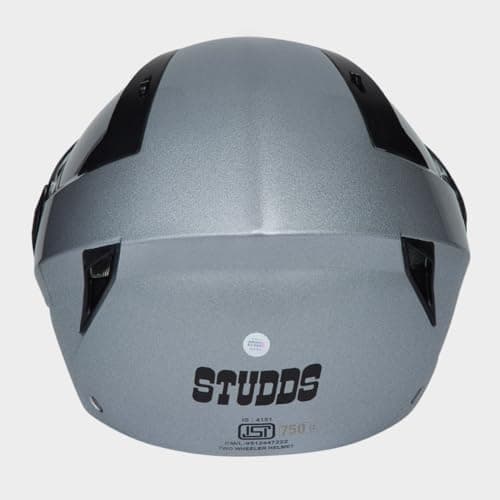 STUDDS Vogue ISI Certified Open Face Motorcycle Helmet for Men and Women with Clear Visor 4