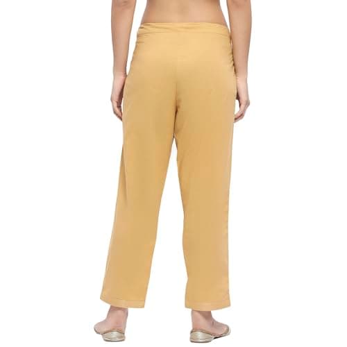 Biba Women Gold Polyester Straight Palazzo_4XL 5