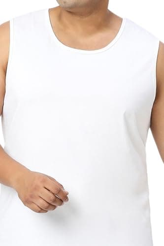 VAISHVIK Mens plussize Sleeveless Tshirt Sando Tank top 10xl 62 inches amzon India Branded White 4
