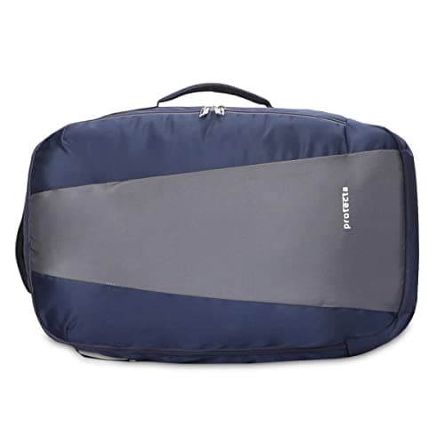 Protecta Proposed Merger Convertible Backpack Office Bag – with external laptop compartment and space for clothes and accessories for work or leisure trips - Navy Blue & Grey 4