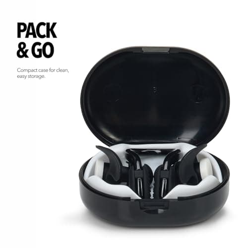 Boldfit Swimming Nose Clip & Ear Plug Set Silicone Swimming EarPlugs For Men & Women For Ear Protection From Water EarPlug & Nose Clip For Swim Kit For Training - Black Set 4