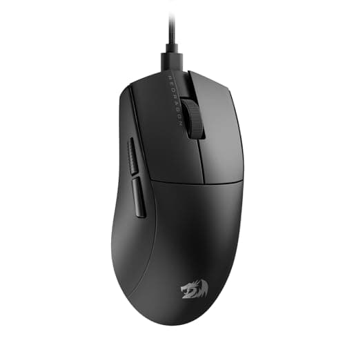 Redragon M724 Wired Gaming Mouse, 42G Ultra-Light 12,400 Max DPI Optical Gaming Mouse with 5 Programmable Buttons, Ergonomic Natural Grip Build, Software Supports DIY Keybinds & DPI, Black