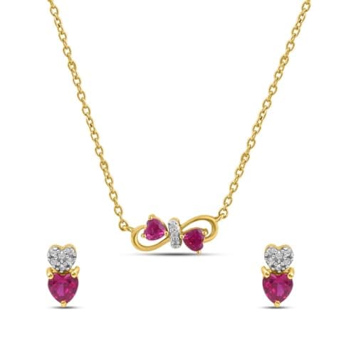 ZAVYA 925 Sterling Silver CFluttering Hearts Gold Plated Jewelry Set | Gift for Women & Girls | With Certificate of Authenticity & 925 Hallmark