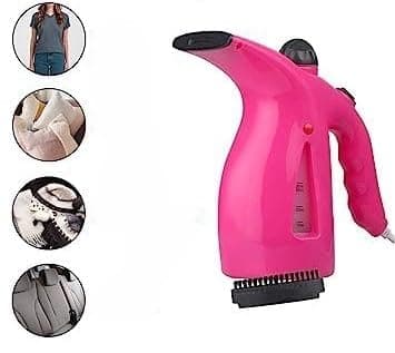 B W Portable Handheld Garment Steamer, Pink, Multi-Function Clothes Iron with Adjustable Settings, Includes Brush Attachments, Electric Fabric Steamer for Home and Travel 4