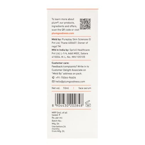 Plum 15% Vitamin C Serum for Glowing Skin | for Oily, Dry & Combination Skin | Reduce Pigmentation & Dark Spot |with Mandarin | Non-Irritating, Hydrating & Soothing | Face Serum for Men & Women | 10ml 3