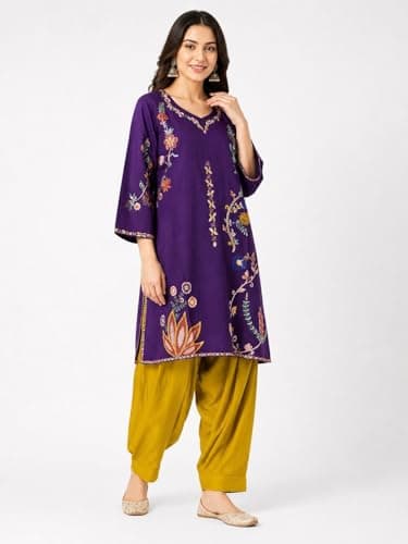 Shree Shakuntala Sarees Women Embroidered Kurta with Patiala Pant Set | Ethnic Printed Kurti Set for Women | Casual Traditional | Festive | Stylish Ethnic Outfit for Woman (IN, Alpha, 2XL, Regular) 5