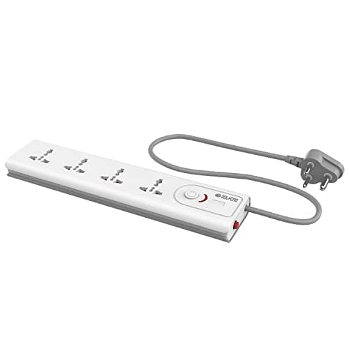 Polycab 3 Pin Socket 4 in 1 Power Extension Strip For Home & Office Use With Surge Protection Connect Computers Laptops & Home Appliances