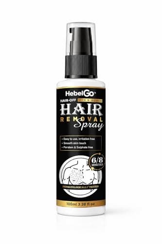 Men Hair Removal Spray for Body | 100ml | Painless Hair Remover Cream Spray | Fast Action | No Razor, No Cuts | Aloe Vera & Lemon Formula | Chest, Back, Arms & Legs