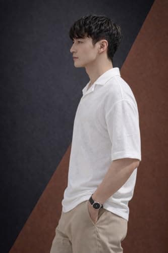 Zilcon Men’s Textured Polo T-Shirt Casual Short Sleeve Summer Wear (in, Alpha, L, Regular, White) 3