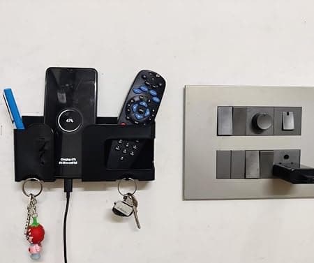 VENJA Wall Mounted Mobile Holder Storage Case for Remote | Multi-Functional Storage Holder | Bedside Fixed Rack | Bedroom, Office Accessories | Smart Stand Gadget | Multicolor 2