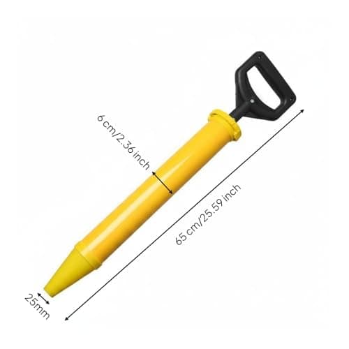 SNAPPSY Anti-Slip Handle Cement Mortar Filler Portable Stainless Steel Grout Interchangeable Nozzle Construction Tool Thickened Body for Masonry, Renovation, Abs Round Mouth 5