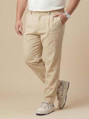 Thomas Scott Men | Plus Size | Straight Fit | Easy Wash | Solid | 4 Pockets Design | Woven Fabric | Chinos Trouser (TSB137_Khaki_44) 2