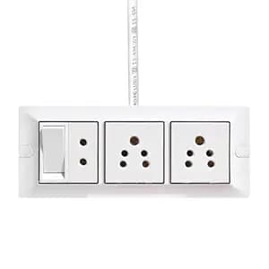 ELEGANT CASA Electric Extension Board 6 Amp Heavy Duty with 15 Meter 1.5 mm Copper Wire Cord, 3 Universal & Indian Sockets, Switch for Mobile Charging, Power Strip for Home and Office Appliances
