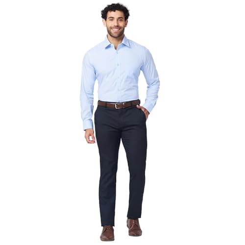 Raymond Men's Slim Fit Pure Cotton Structure Pattern Semi Cutaway Collar Full Sleeve Formal Shirt (Size: 40)-RMSX12860-B2 Light Blue 5