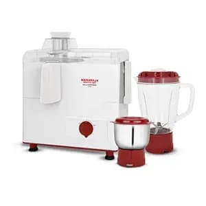 Maharaja Whiteline Gala Happiness Juicer Mixer Grinder With 2 Jars | Long Lasting Performance With 450 Watts| Food Grade Safe | High Grade Mesh For Efficient Juicing | 2 Year Warranty (White)
