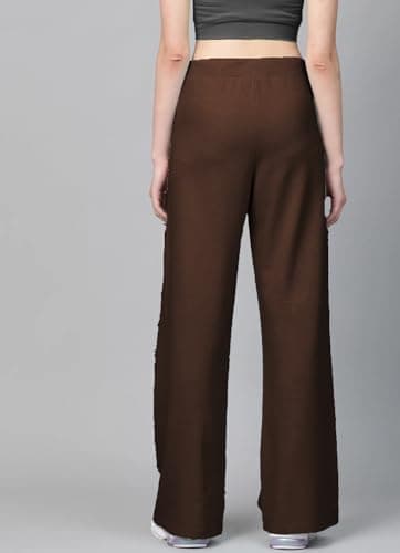 SAKHWALA Woman's & Girl's Regular Loose Fit High Rise Track Pants Casual Wear/Pyjama (In, Alpha, 2Xl, Regular, Dark Brown) 2
