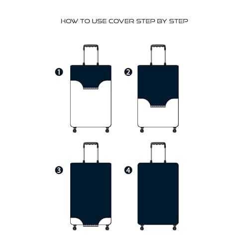 Krutiwasa Protective Trolley Bag Cover Map Print Large Size 28 inch =75cm, Fits 28-30 inch Bag | Turquoise Polyester Luggage Bag Cover for Hard Suitcase – Washable, Durable & Dustproof - Blue Ocean 4