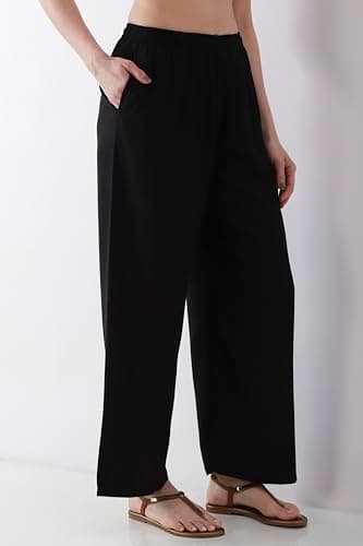 Biba Women Black Straight Palazzos_L 4