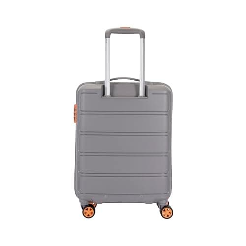 Kamiliant American Tourister Small Harrier Zing 56 Cms Cabin (PP) Hard Sided 8 Wheels Spinner Luggage/Suitcase/Trolley Bag (Light Grey) (Double Wheel), Small 4