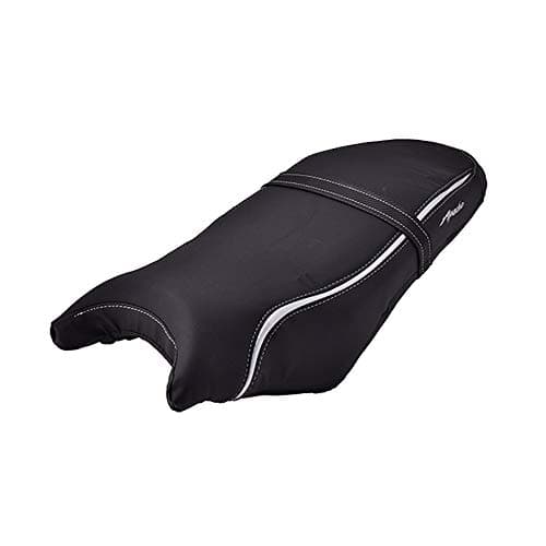 TVS Apache 160 2V Seat Cover for Sweat Free Comfortable Riding| Nylon Thread Stitching for Strength| Bike Riding Accessories|Heat & UV Ray Protection|Premium PVC Rexin Material -Black/Silver 2